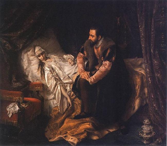 Jozef Simmler The Death of Barbara Radziwill oil painting picture